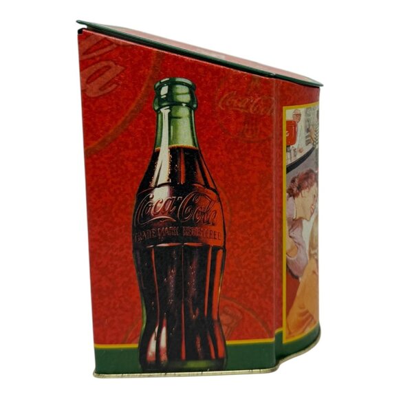 Coca-Cola Hinged Lid Retro Style Tin Container Nostalgic Diner Scene Vintage - Picture 5 of 8